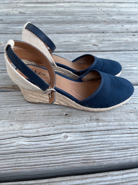 Style & Co. Shoes - Style & Co. Navy Espadrille Wedge Sandals